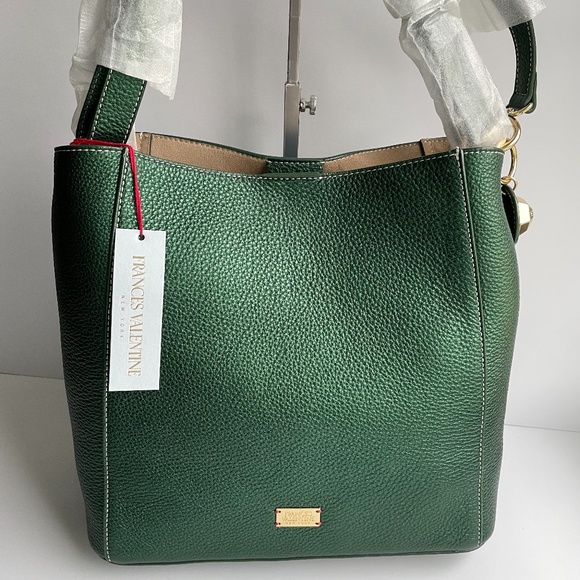 Frances Valentine Handbags - Frances Valentine Dark Green June Leather Tote